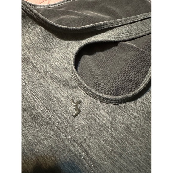 JOYLAB Grey Heathered High Neck Crossback Sports Bra Medium Activewear Workout - Picture 4 of 7